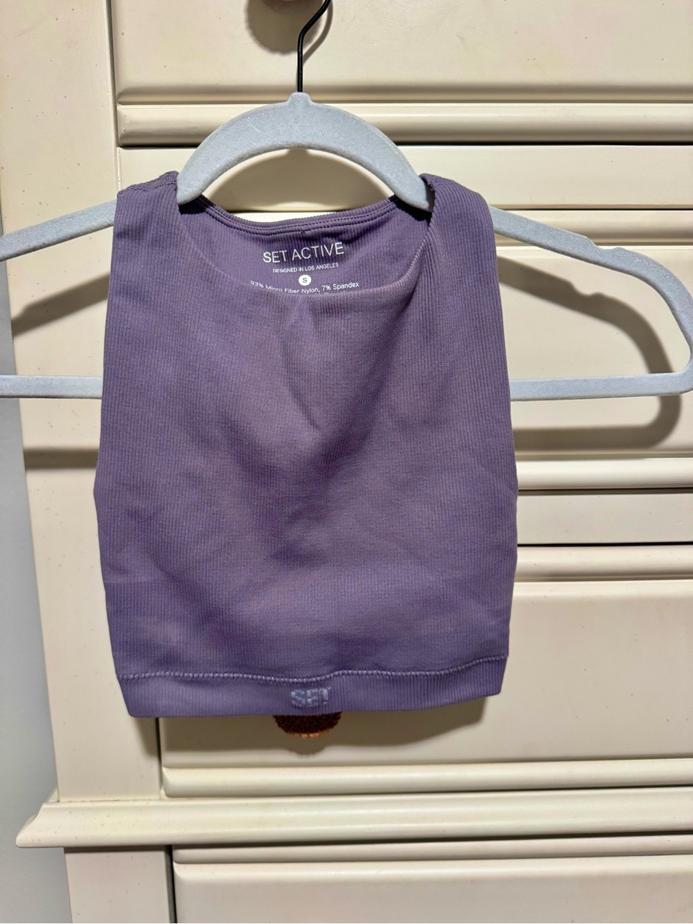 SET Active Sculptflex Ribbed Racerback Crop Top Purple Size Small - Picture 2 of 4